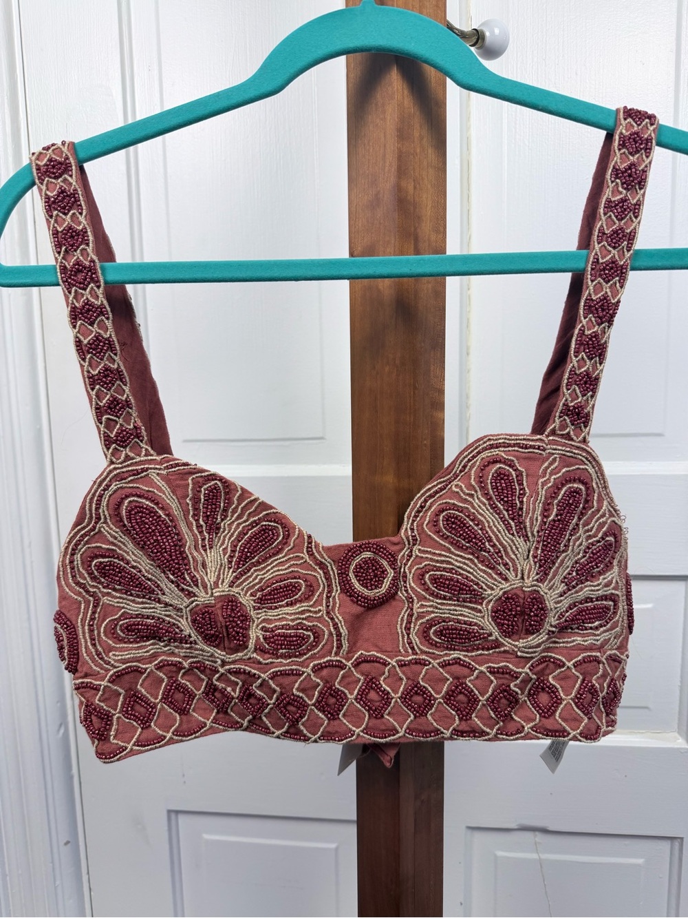 Embellished Rose Crop Bralette Top